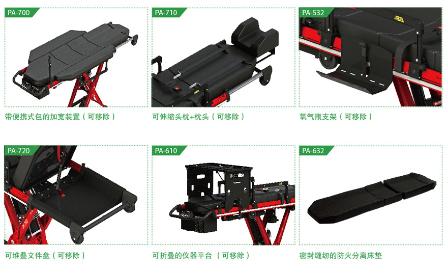 電動(dòng)擔(dān)架PC-750和擔(dān)架倉PC-720選配件
